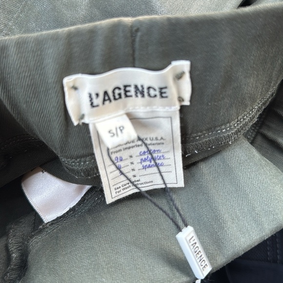 BNwT L'AGENCE Paris Rochelle Jeans Small Green High Rise Faux Leather Leggings - Picture 3 of 5